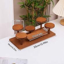 1pc Multi-Layer Solid Wood Desktop Storage Rack, Cosmetics And Perfume Display Rack, Succulent Storage Rack - Apricot - View 19