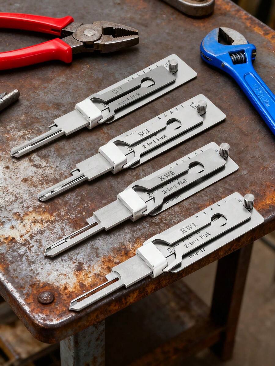 1pc 2-In-1 Emergency Access Tool SS001PRO SS002PRO KW1 KW5 SC1 SC4, Civilian Lock Pick Set, Portable, High Precision Lock Pick Tools