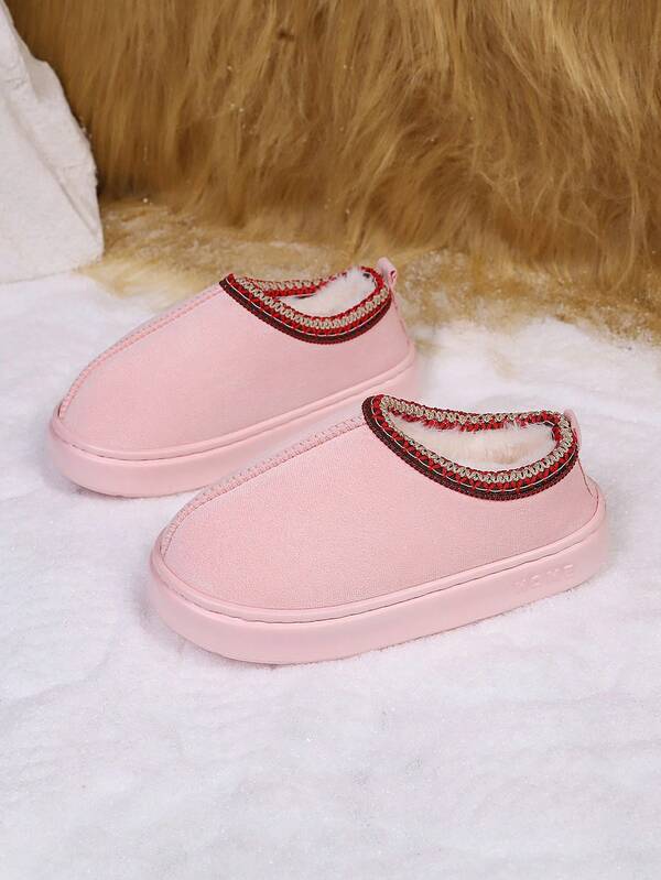 New Comfortable Warm Plush Slippers, Anti-Slip Thick Sole Indoor/Outdoor Couple Closed-Toe Slippers, Suitable For All Seasons, Especially For Women In Winter