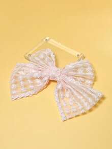 1pc Women's Elegant Embroidered Lace Bow Hair Clip, Ponytail Half-Up Hair Accessory, Suitable For Dresses, Vacation, Daily Outfits, Bohemian Style, Claw Clips, Hair Slide, Hair Barrettes, Cute Accessories