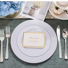 50/25/7/1pc White Solid Color Plates, Food Trays, Fruit Salad Plates, Dinner Plates, Dishwasher Reusable Salad Tableware, Suitable For Wedding Decor, Christmas Decor, Birthday Party, Family Gathering, Outdoor Team Building, School, Restaurant And Kitchen Party Supplies, Household & School Seasonal Gifts