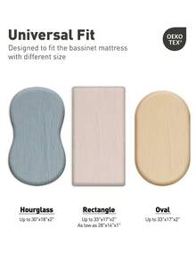 GLLQUEN BABY 婴儿摇篮床单 2 件装，婴儿换尿布垫，婴儿床边椭圆形、矩形垫，Oeko-Tex 认证 - 薄荷藍 - 查看 4