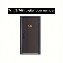 7 Cm Gold, Silver, Black, 0-9 Number House Number, Acrylic Mailbox Number, Office Door Number Sticker, Number Plate To Enhance The 3 Effect