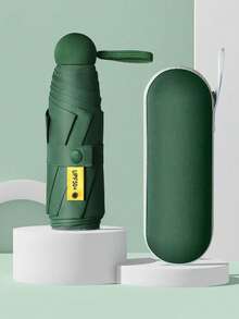 1 Stück kompakter Doppelnutzen-Regenschirm, tragbarer Mini-Sonnenschirm, UV-Schutz leichter Regenschirm