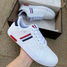 Men's White Sneakers Casual Lightweight Comfortable Adult New Arrival Versatile And Elegant Style For All Occasions - 紅白 - 查看 1