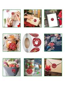 1 Rolle mit 500 Weihnachts-Aufklebern, Weihnachtsdekoration Etiketten-Aufkleber, Umschlag Aufkleber-Etiketten, Siegelaufkleber, Geschenkverpackung Ausschnitt-Aufkleber, Süßigkeitenverpackung Dekorationen, runde Party-Geschenkdekorationen, Frohe Weihnachten, Weihnachtsdekorationen, Weihnachtsfestdekorationen, Weihnachtsdekorationen, Weihnachtsgeschenke.
