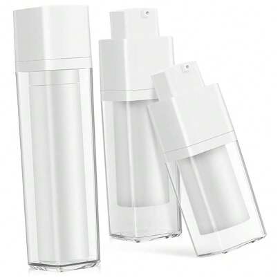 1pc White Vacuum Pump Bottle, Plastic Cream Jar, Face Mask Bottle, Cosmetic Refillable Container, Ointment Jar, High Quality Thick Plastic Dispenser Bottle, Suitable For Creams, Lotions, Candles, Etc.