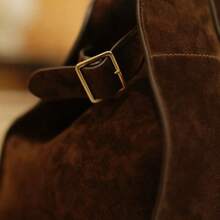 女士高端小众设计大容量复古通勤手提包 - 时尚百搭，四季皆宜，多功能单肩托特包，提供充足的空间容纳健身包、手提包，满足日常通勤需求，复古风格 - 棕色 - 查看 5