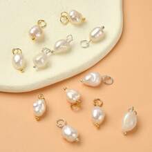12pcs Cultured Pearl Pendant, 2 Colors, Suitable For Women Earrings, Necklaces, DIY Jewelry Making, Autumn/Winter - Multicolor - View 4