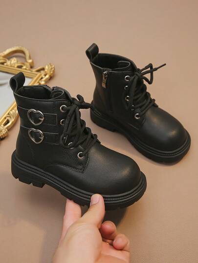Girls' Casual Boots, Children's Boots, Student Autumn/Winter Warm Casual Boots, Street Fashion Boots, Mid-Child/Older Child Daily Wear Shoes/Infant/Toddler Boots