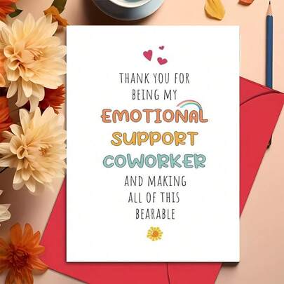 1PC Coworker Birthday Card, Funny Coworker Thank You Card, Coworker Card, Birthday Card For Colleague