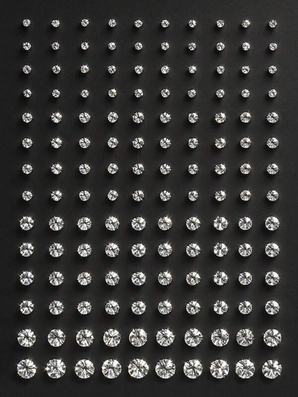140pcs/40pcs/20pcs Fashionable Boxed Rhinestone Earrings Set For Men, Suitable For Daily Wear, Holiday Gifts, Minimalist Accessories