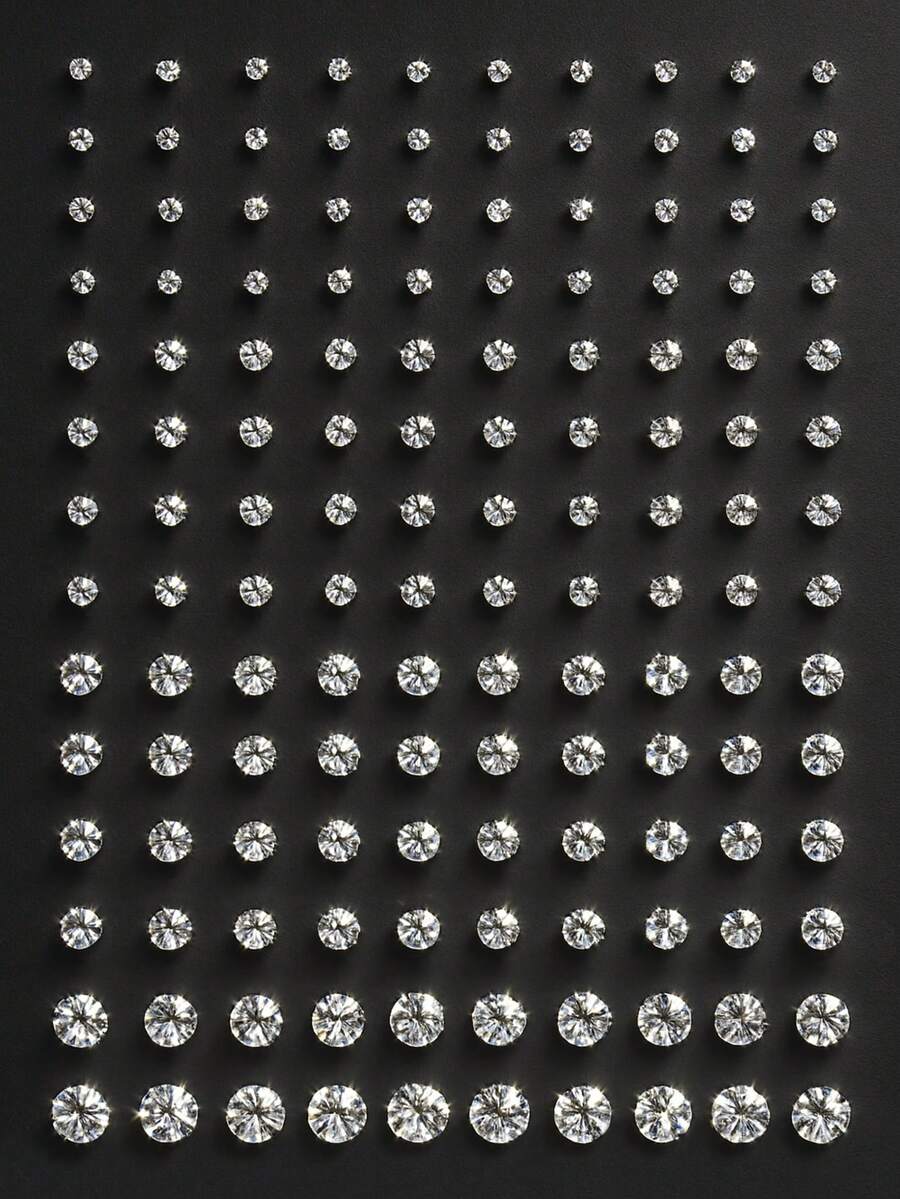 140pcs/40pcs/20pcs Fashion Boxed Rhinestone Men's Earring Set, Suitable For Daily Wear, Holiday Gifts, Simple Jewelry - Multicolor - View 1