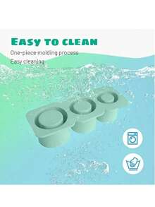 1pc Silicone Ice Cube Tray With Lid, Easy Release & Cleaning, Fits All Cups, Suitable For Parties, Reusable - Light Green - View 1
