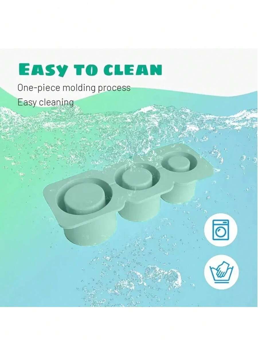 1pc Silicone Ice Cube Tray With Lid, Easy Release & Cleaning, Fits All Cups, Suitable For Parties, Reusable - Light Green - View 1