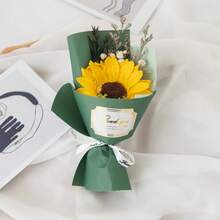 Ramo de flores artificiales, rosa, girasol, margarita, flores de jabón decorativas, ramo de flores falsas al por mayor para comercio electrónico transfronterizo