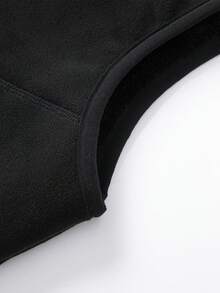 男士保暖内衬拉链背心，无袖户外休闲冬季背心，带拉链口袋，适合徒步、露营、街头穿搭叠穿，黑色 - 黑色 - 查看 10