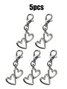 1pc Metal Heart Shaped Spring Zipper Pull, Stainless Steel Key Chain, Cute Bag Charm, Couple Keychain, Bag Accessory, Versatile Seasonal Gift, Y2K