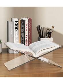 Acrylic X-Shaped Book Stand, Book Holder, Desktop Book, Magazine, Album Display Rack, X-Shaped Bookshelf, Reading Tray Stand