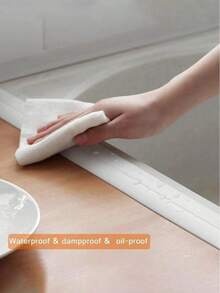 1卷3.8厘米宽白色地板密封胶带，防水防霉，适用于厨房、浴室、卫生间、家居装饰，易于使用，适合家居装饰、春季装饰、生日、毕业礼物、浴室配件、浴室工具 - 白色 - 查看 7