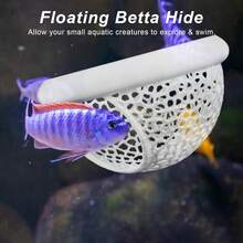 1/2 piezas Cueva flotante y escondite para camarones impreso en 3D - Hamaca multifuncional para acuario, aro de alimentación, lugar de descanso libre de estrés para peces betta, corydoras y acuarios pequeños