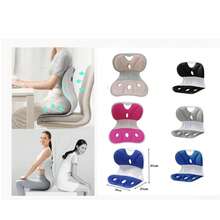 Cojín de Soporte Lumbar, Alineación de la Columna, Silla de Postura de la Silla con Solución de Comodidad Respaldada por la Ciencia, Diseño de Pétal Ergonómico, Tela Transpirable Premium - Gris - Ver 1