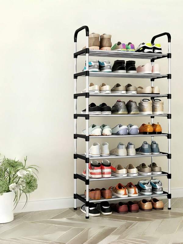 1 buc. Spațiu îmbunătățit, Suport metalic simplu pentru pantofi, Suport pentru depozitarea pantofilor, Minimalist, Robust, La modă, Ușor de dezasamblat și asamblat, Portabil, Potrivit pentru sufragerie, Dormitor, Intrare, Birou, Acasă, Depozitare multistrat, Cadou de sărbători
