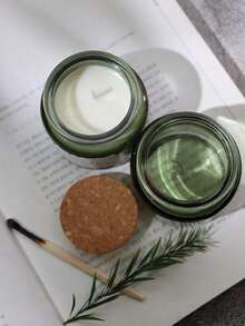 1pc Vintage Handmade Diy Aromatherapy Candle Container Cork Stopper Glass Cup Creative Brown Candle Holder Jar With Wooden Cap For Decor,Candlestick Cup Aromatherapy Cup Empty Bottle Wooden Stopper Transparent Candlestick Cup Diy Empty Cup Companion Gift Ornament.