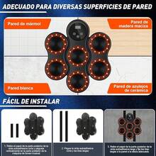 Modelo de Pared Grande, máquina de Boxeo Profesional, con Guantes de Boxeo, electrónica LED de Colores y Bluetooth, 9 velocidades y Modos, para niños y Adultos - Negro - Ver 1