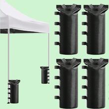 4 bolsas de peso negro resistentes con correas seguras, sacos de para sombrillas al aire libre, bolsas de peso portátiles para carpa, sacos de para patas de carpa, adecuados para carpa, cenador y pérgola de exterior