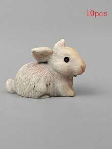 5/10 件迷你树脂兔子模型、可爱兔子小雕像、盆栽植物微景观 DIY 工艺装饰配件 - 彩色 - 查看 8