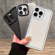 3pcs IMD High Bamboo Fiber Air Cushion Mixed Phone Case, Compatible With Apple 17 16 15 14 13 12 11 Plus Pro Max Series, Holiday Gift, Birthday Gift For Girlfriend, Boyfriend, Friends Or Self-Use - IMD + Pupil Eye + Frame Air Cushion Version - Black/Transparent