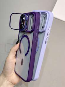 Phone 17 Pro Max Phone Case With A Magnetic Transparent Back For Phone Models 16, 15, 14, 13, 12, And 11 Pro Max Plus, Featuring A Metal Lens Holder And Protective Glass Lens Cover. - Màu xám đen - Xem 6