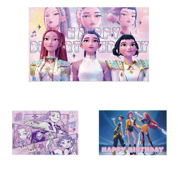 1 pieza Fondo de K-pop Decoración de fiesta de cumpleaños de chico Pancarta de fondo Póster de fondo de fotografía de dibujos animados y anime