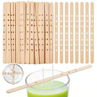 7 孔木制蜡烛芯架，用于蜡烛制作芯定心装置，蜡烛芯棒 DIY 蜡烛制作用品，适用于大豆蜡蜂蜡罐蜡烛