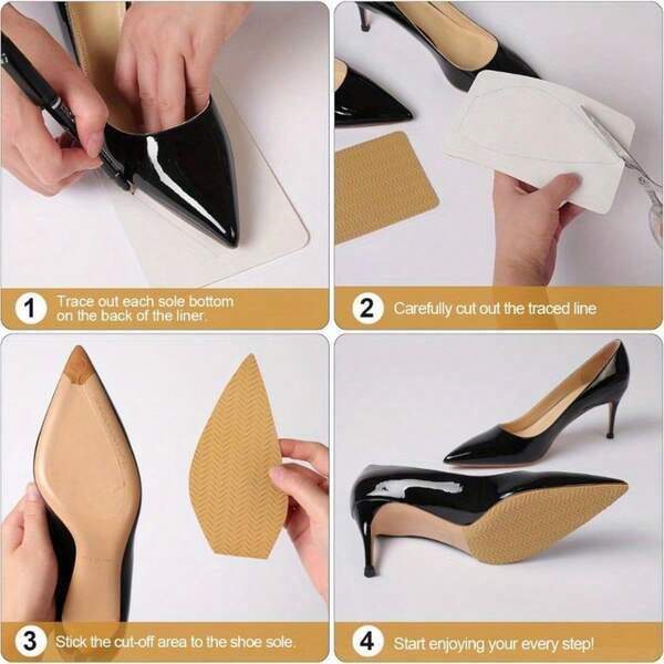 1pc These Non - Slip Shoe Pads Are Designed To Enhance The Wear Resistance Of Your Shoe Soles. With A Unique Wavy Texture, They Provide Excellent Grip, Preventing Slips And Falls. Made From Durable Materials, They Can Withstand Daily Wear And Tear, Extending The Life Of Your Favorite Shoes.
