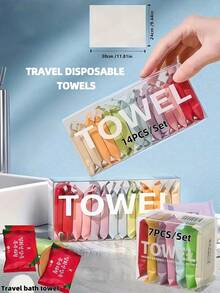 Pacote com 10 toalhas comprimidas portáteis, fibra vegetal espessada de alta absorção para banho, academia e viagens, bege suave e embaladas individualmente, especial para o Dia Nacional Saudita