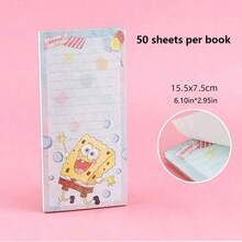 SpongeBob SquarePants 1pc SpongeBob & Patrick Long Memo Pad, Non-Sticky Cartoon Cute Student Notebook, Back To School, Perfect Party And Holiday Gift (Random Style) - Multicolor - View 9