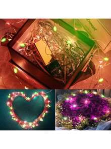 Solar Copper Wire String Lights - Multicolor Fairy Light Strips, 8 Modes Of LED, Flexible Copper Wire Suitable For Indoor And Outdoor Holiday Decorations, Perfect Choice For Christmas, Courtyard, Garden, Party And Bedroom - Red and Green - View 5