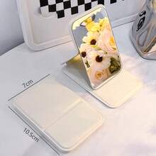 1 buc oglindă de machiaj în stil Ins, dormitor studențesc, oglindă de machiaj transparentă, oglindă mică portabilă de călătorie, oglindă pliabilă neagră