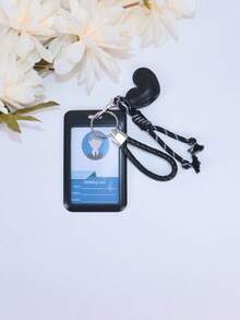 1pc Kawaii Cute ID Card Holder Heart Charm Keychain Suitable For Women Daily Wear Best Gift For Doctor Nurse Teacher Student Office Worker Money Wallet Mini Wallet Purse Wallet Wristlet Wallet Card Wallet