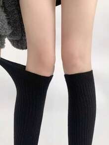 1/3 أزواج جوارب طويلة للركبة للنساء، للربيع/الخريف، جوارب للساق للسيدات، تنفس وعدم الانزلاق، مخسس، جوارب متوسطة الطول، أحادية اللون