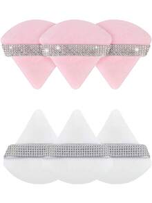 1pc/3pcs/5pcs/10pcs/15pcs/24pcs Black Triangle Makeup Sponge Set, Crystal Velvet Short Pile, Soft & Sticky, Suitable For Makeup, Home Decor, Vanity, Travel, Bedroom, Ideal Makeup Accessory. The Set Includes Powder Puff, Makeup Blender, Powder Puff, Makeup Sponge, Affordable Price, Suitable As Christmas Gift Or Stocking Stuffer. - Pink - View 20