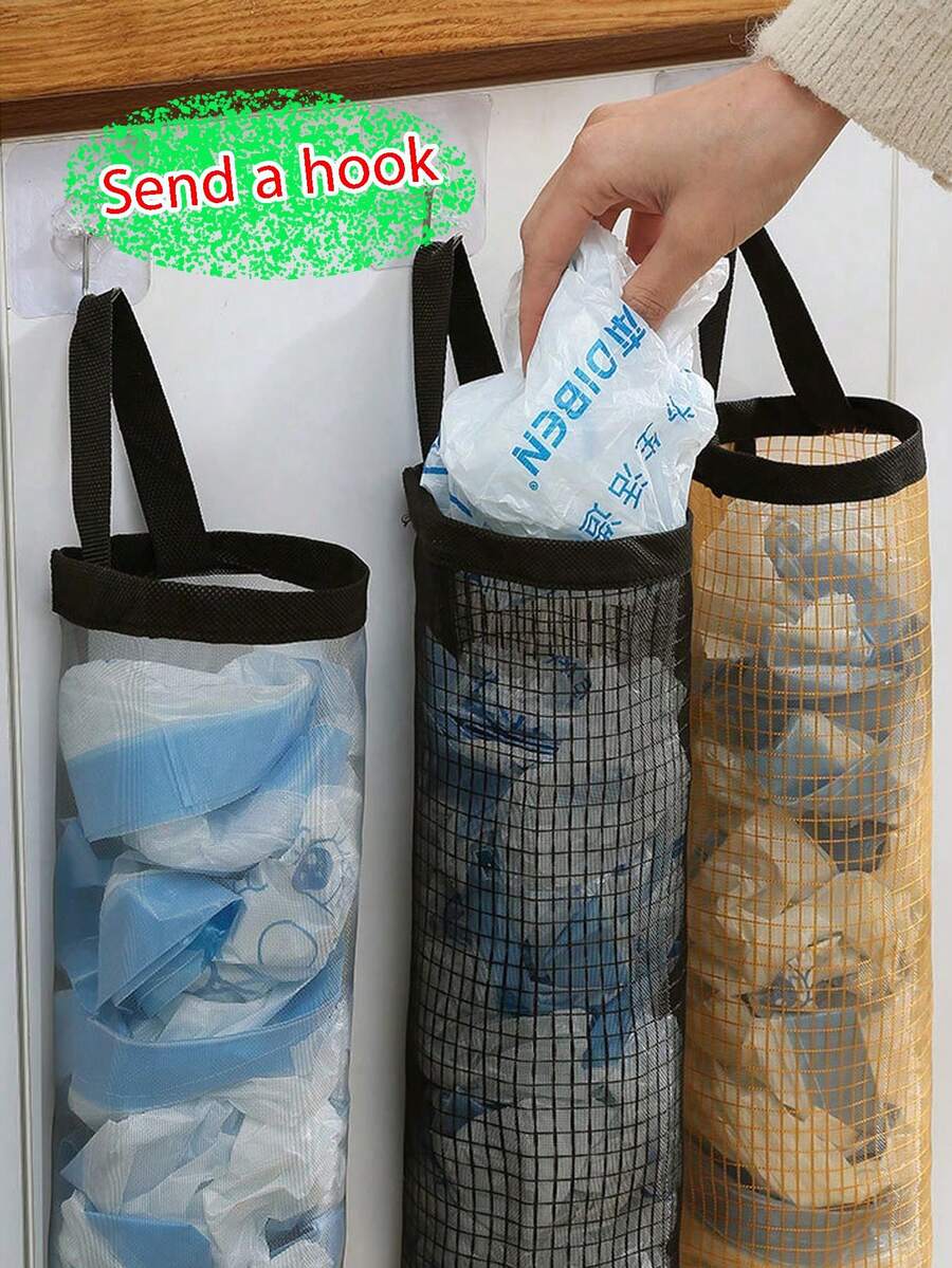 1pc Wall-Mounted Plastic Bag Dispenser Rack Organizer For Home, Kitchen, Summer Beach Party, Food, Camping, Organizer, Room Decor, Kitchen Accessories - Multicolor - View 1