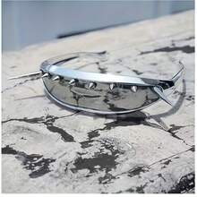 Cyberpunk Gothic Avant-Garde Fashion Glasses With Design And Men's And Women's Icons - Heavy Duty Frame For Nightclubs, Daily Wearing - Neutral Futuristic Glasses Accessories, Fashion Lenses, Gothic Goggles, Glasses Frames, Optics, Oversized , Eyebrows, Eyebrows, Eyebrows, Eyebrows, Night Eyebrows, Gothic Eyes, Sleeping Eyebrows, Glasses Castle Pattern, Cool - 銀色鏡片 - 查看 4