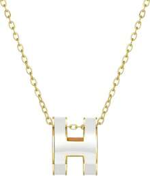 H Necklace For Women18K Gold Plated Classic Letter Design Cute Fashion Necklace Pendant Jewelry Gifts For Women2025 - 金白色 - 查看 1