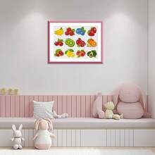 12pcs Fruit & Floral Cross Stitch DIY Kit, Includes Various Patterns, Full Set With Needles & Threads, 11CT Pre-Printed Embroidery Cloth, Handmade DIY Decorative Painting, Wall Hanging, Holiday Gift, Home Decor