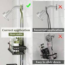 Shower Caddy Hanging: Adjustable Height Organizer Over Showerhead - Black Rustproof Shower Shelves With Hooks 2 Soap Holders - Black - View 7