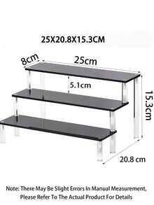 1 件亚克力梯形展示架，3 层梯形展示架，家居收纳展示架珠宝化妆品展示架，多层收纳透明展示架蛋糕架香水架