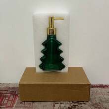 Dispensador de sabonete líquido em formato de árvore de Natal, frasco recarregável para sabonete líquido para mãos/corpo, presente de Natal, decoração para casa, item criativo para cozinha e banheiro - Multicolorido - Ver 4
